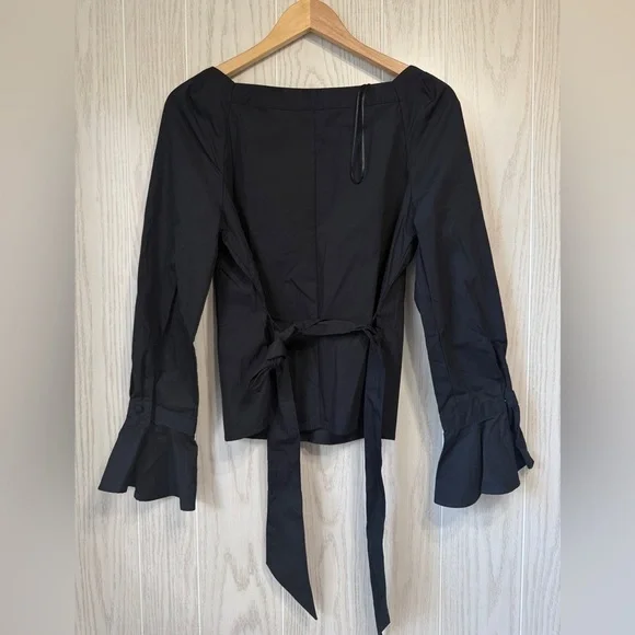 Banana Republic Black FLUTTER-CUFF BLOUSE Size XS NWT - Picture 5 of 5